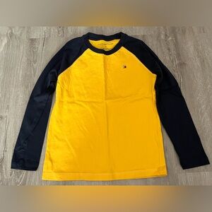 Tommy Hilfiger long sleeve blue and yellow boys shirt size 6